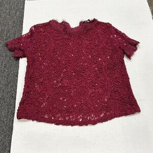 Chic Burgundy Lace Blouse